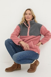 FatFace Multi Colourblock Half Neck Fleece - Image 3 of 5