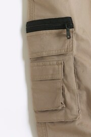 River Island Natural Boys Zip Pockets Cargo Trousers - Image 2 of 3