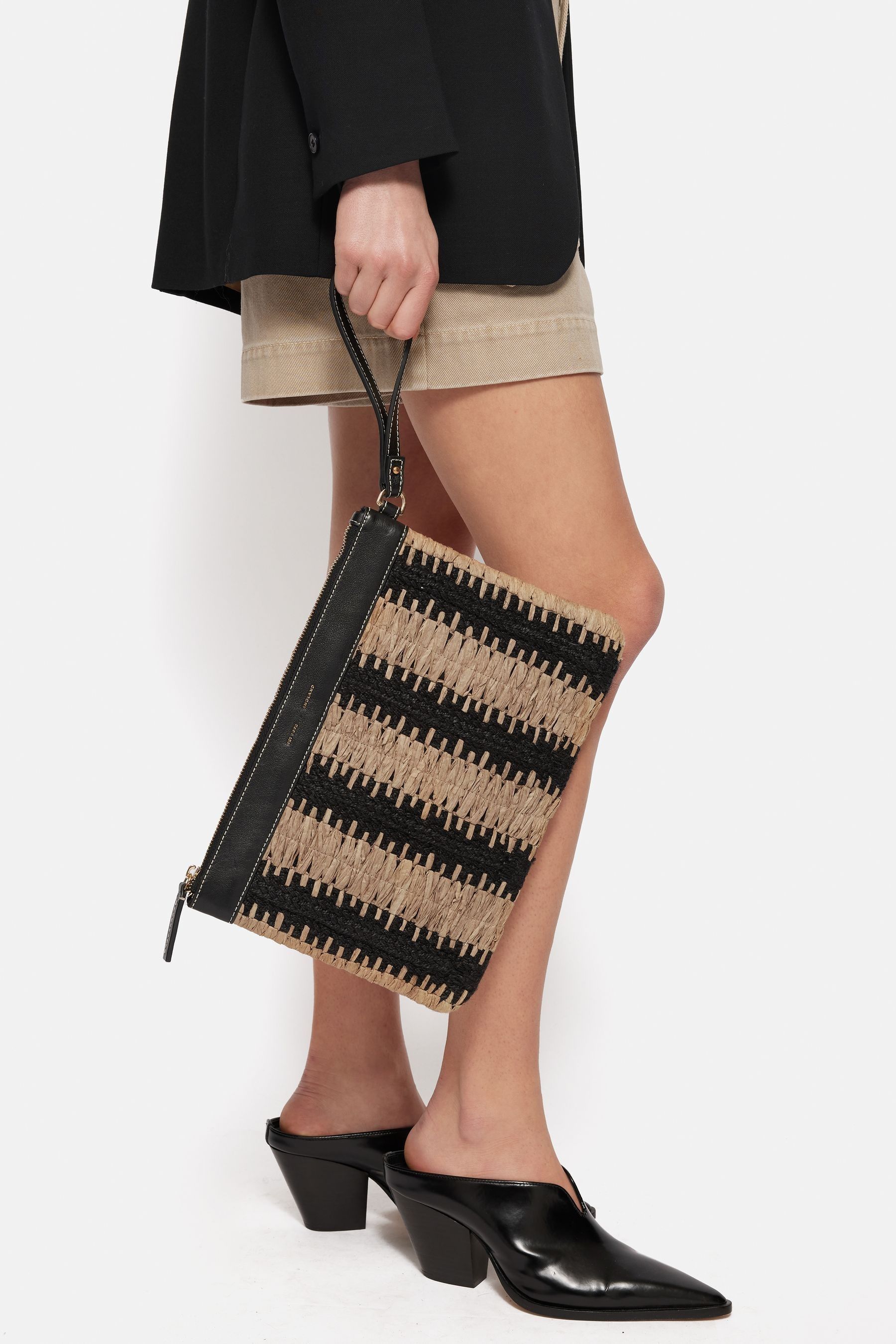 Buy Jigsaw Natural Raffia Stripe Pouch from the Next UK online shop