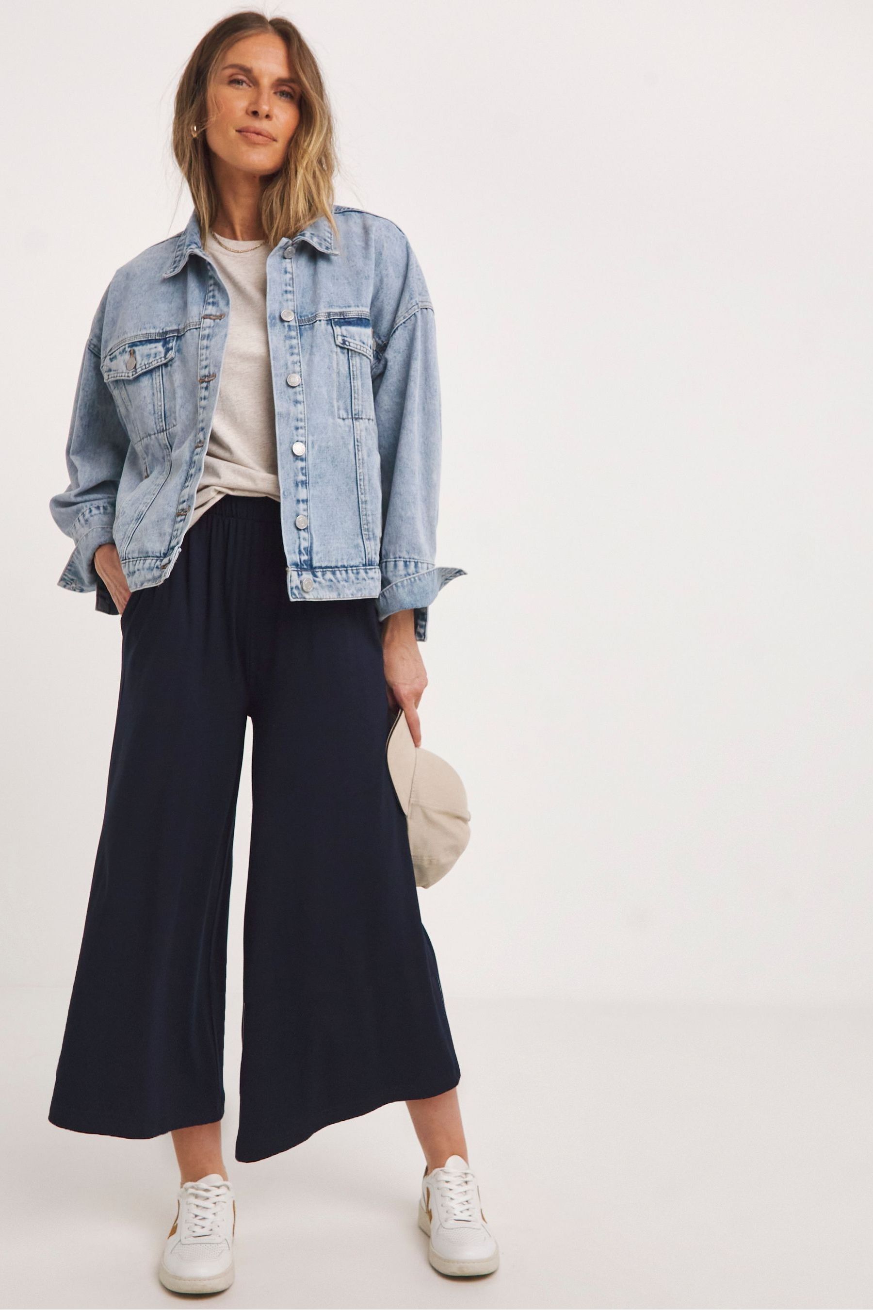 Buy JD Williams Blue Jersey Culotte Trousers 2 Pack from the Next UK online shop