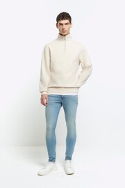 River Island Blue Spray On Skinny Fit Jeans - Image 1 of 4