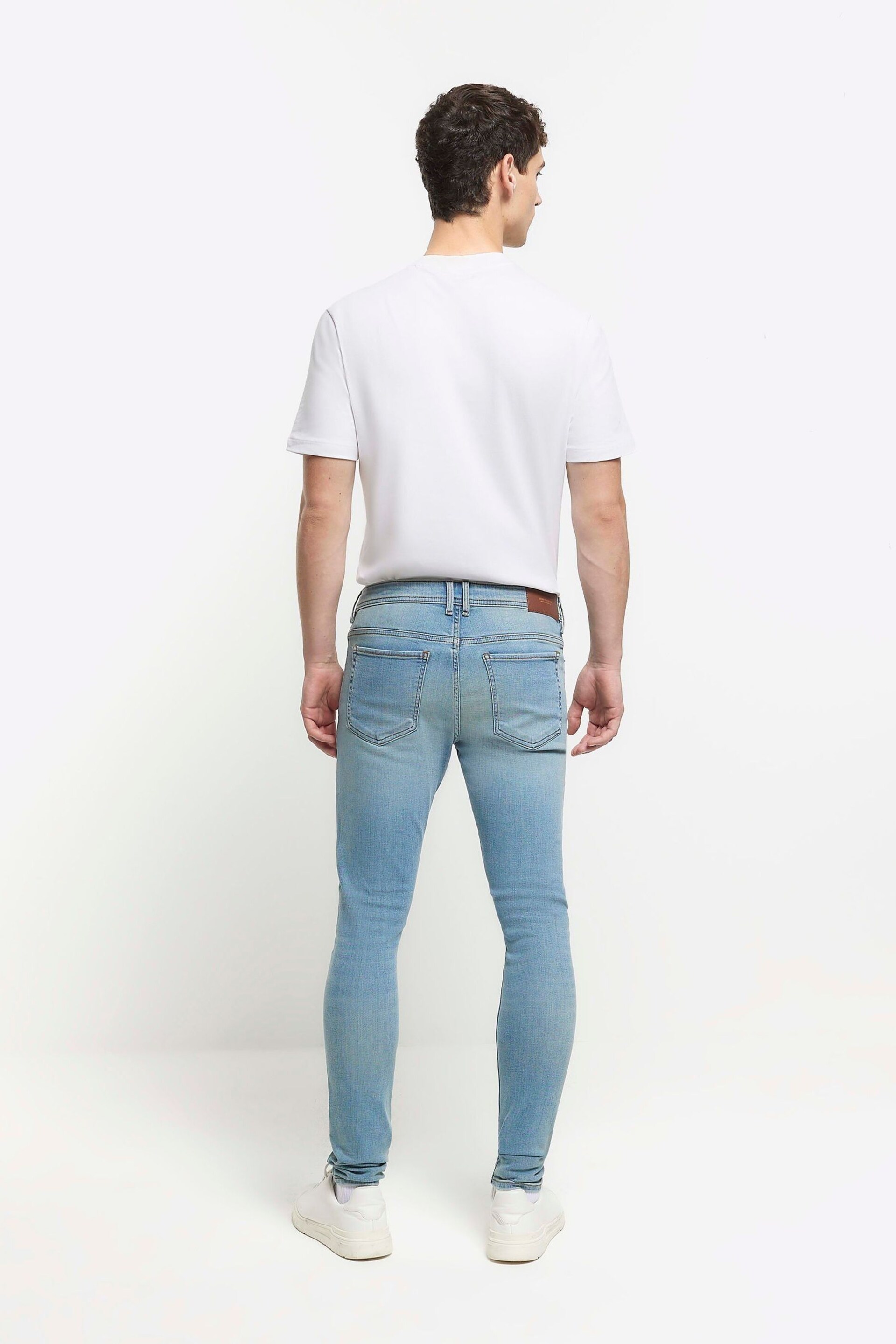 River Island Blue Spray On Skinny Fit Jeans - Image 2 of 4