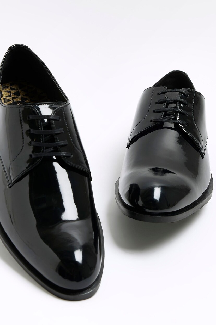 River Island Black Patent Derby Shoes - Image 4 of 4