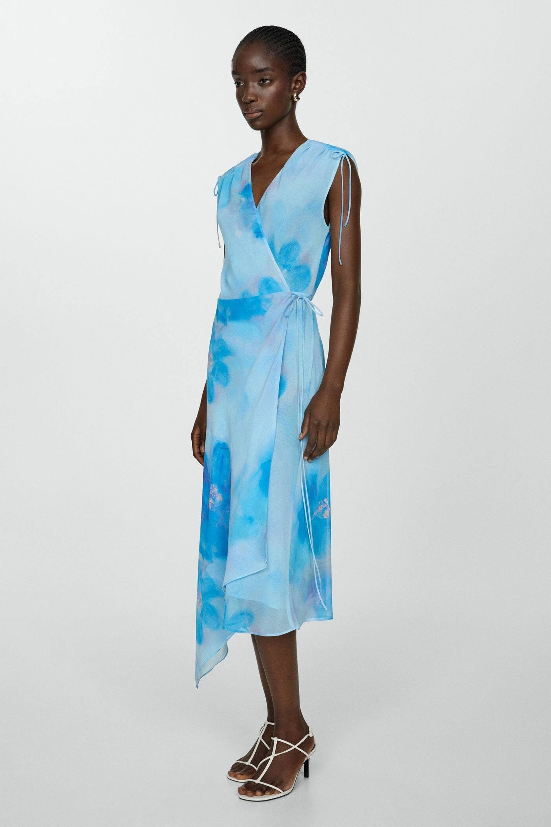 Mango print wrap dress 2025
