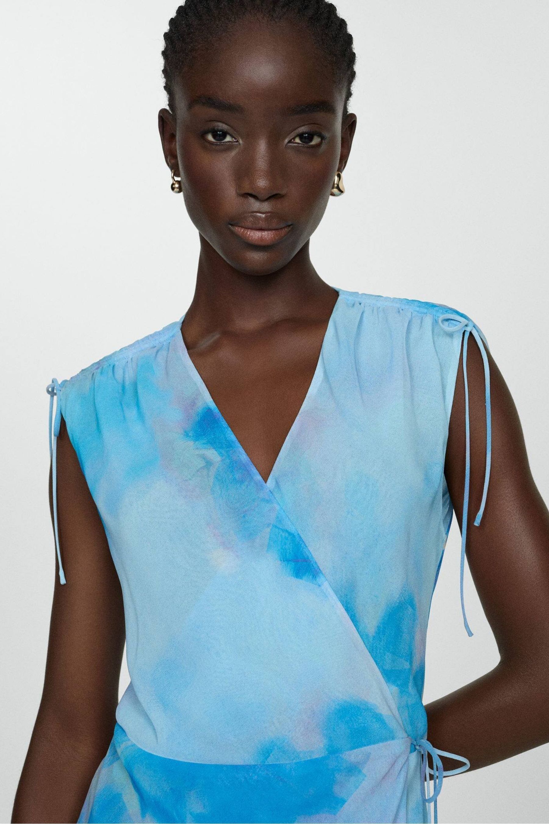 Buy Mango Blue Print Wrap Dress from the Next UK online shop