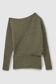 Reiss Sage Nelly Wool-Cashmere Off-The-Shoulder Draped Top - Image 2 of 5