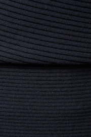 Reiss Navy Lorna Asymmetric Draped Knitted Top - Image 5 of 5