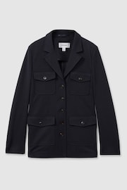 Reiss Navy Jessie Pointe Button-Through Overshirt - Image 2 of 5