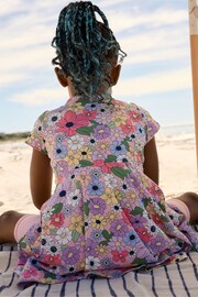 Polarn O. Pyret Pink Organic Floral Print Dress - Image 2 of 4