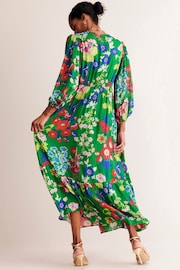 Boden Green V-Neck Puff Maxi Dress - Image 5 of 6