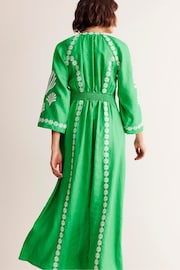 Boden Green Una Linen Embroidered Dress - Image 4 of 5