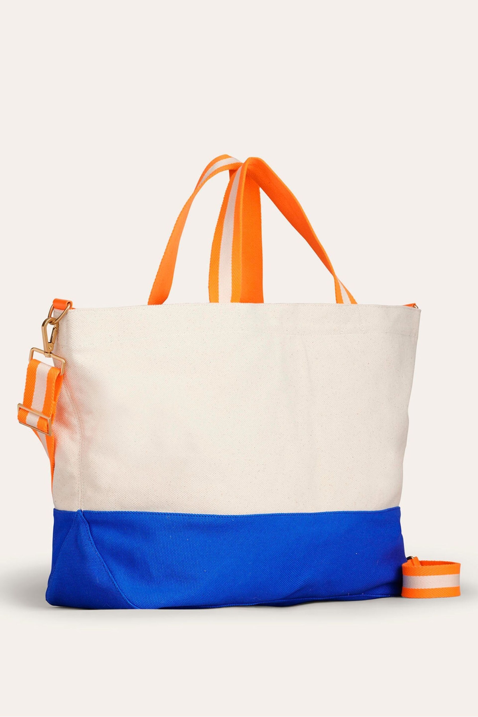 Boden White Canvas Weekender Tote Bag - Image 2 of 4