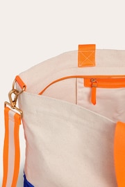 Boden White Canvas Weekender Tote Bag - Image 3 of 4