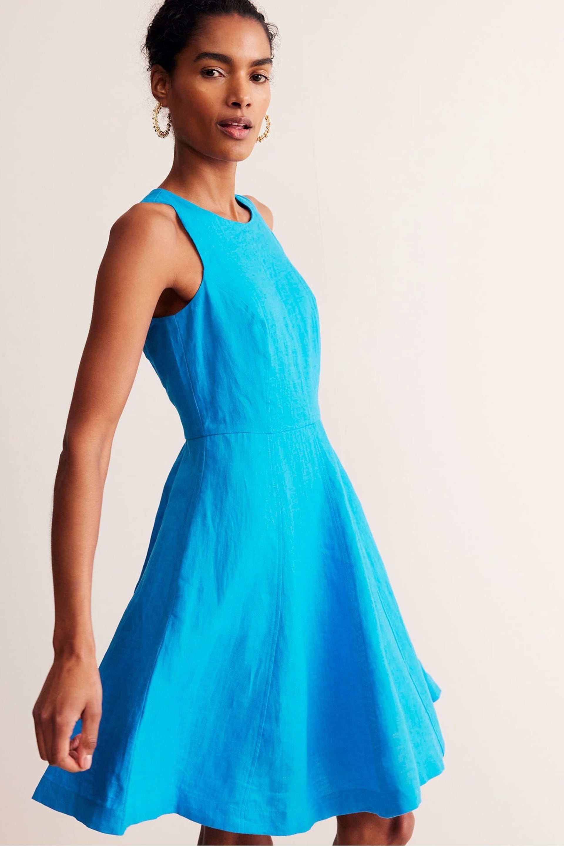 Boden Blue Carla Linen Short Dress - Image 1 of 6