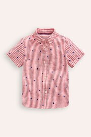 Boden Red Stripe Star Cotton Linen Shirt - Image 1 of 3
