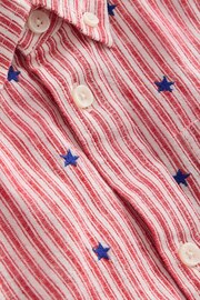 Boden Red Stripe Star Cotton Linen Shirt - Image 3 of 3