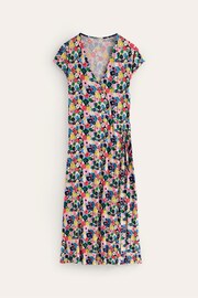 Boden Blue Joanna Cap Sleeve Wrap Dress - Image 6 of 6