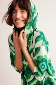 Boden Green Hooded Towelling Short Kaftan - Image 2 of 5