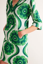 Boden Green Hooded Towelling Short Kaftan - Image 3 of 5