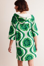 Boden Green Hooded Towelling Short Kaftan - Image 4 of 5