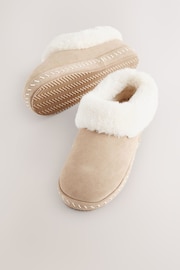 Tan Brown Faux Fur Lined Shoot Slippers - Image 7 of 9