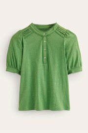 Boden Green Pintuck Puff Sleeve Henley Top - Image 5 of 5