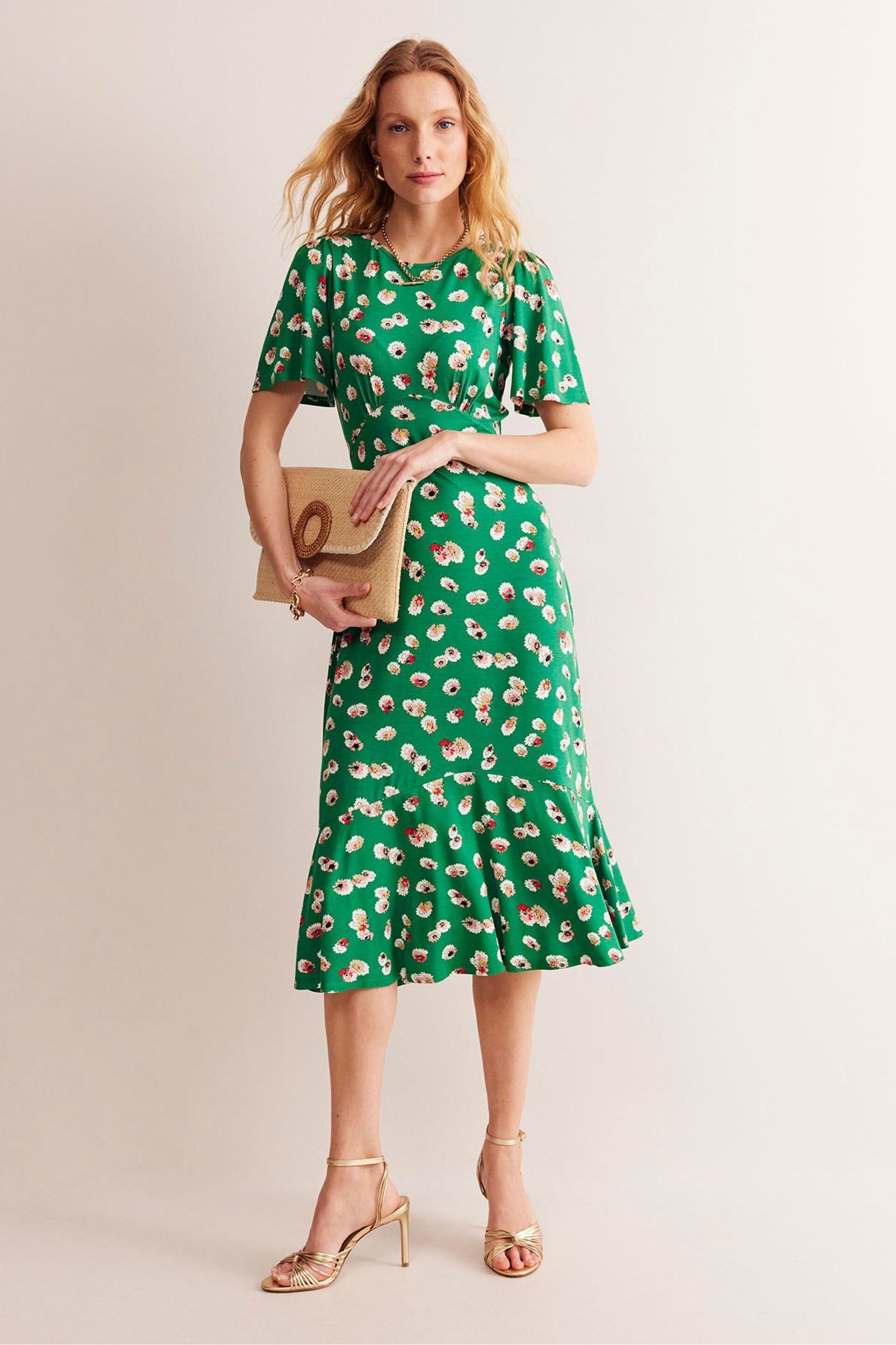 Boden Green Felicity Jersey Midi Tea Dress - Image 4 of 5