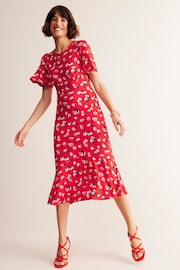 Boden Red Felicity Jersey Midi Tea Dress - Image 1 of 5
