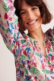 Boden Pink Serena Tropical Cotton Blouse - Image 2 of 6