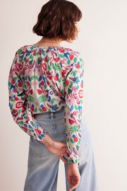 Boden Pink Serena Tropical Cotton Blouse - Image 3 of 6