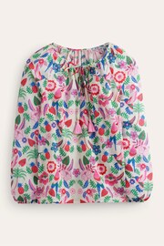 Boden Pink Serena Tropical Cotton Blouse - Image 6 of 6