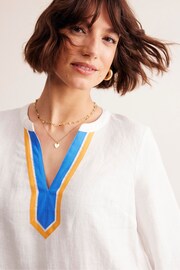 Boden White Neck Detail Tunic Top - Image 2 of 6