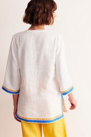 Boden White Neck Detail Tunic Top - Image 3 of 6