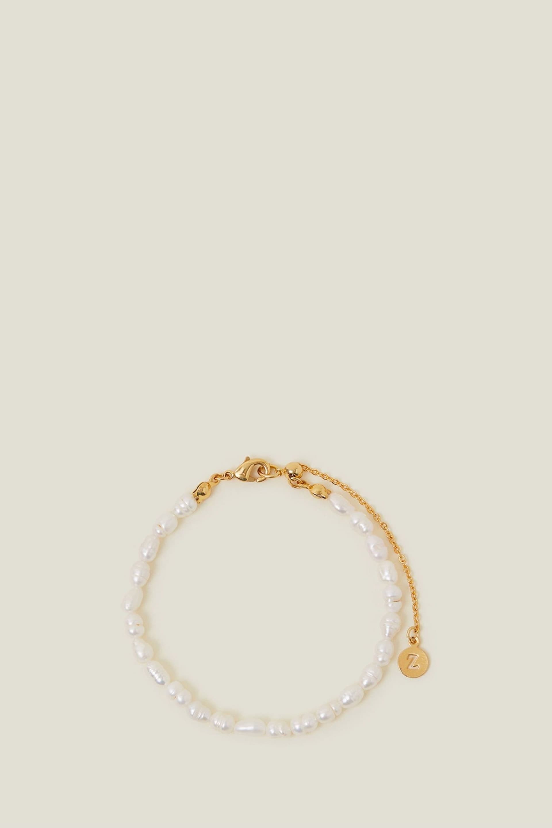 Accessorize 14ct Gold Plated Seed Pearl Bracelet - Image 1 of 3