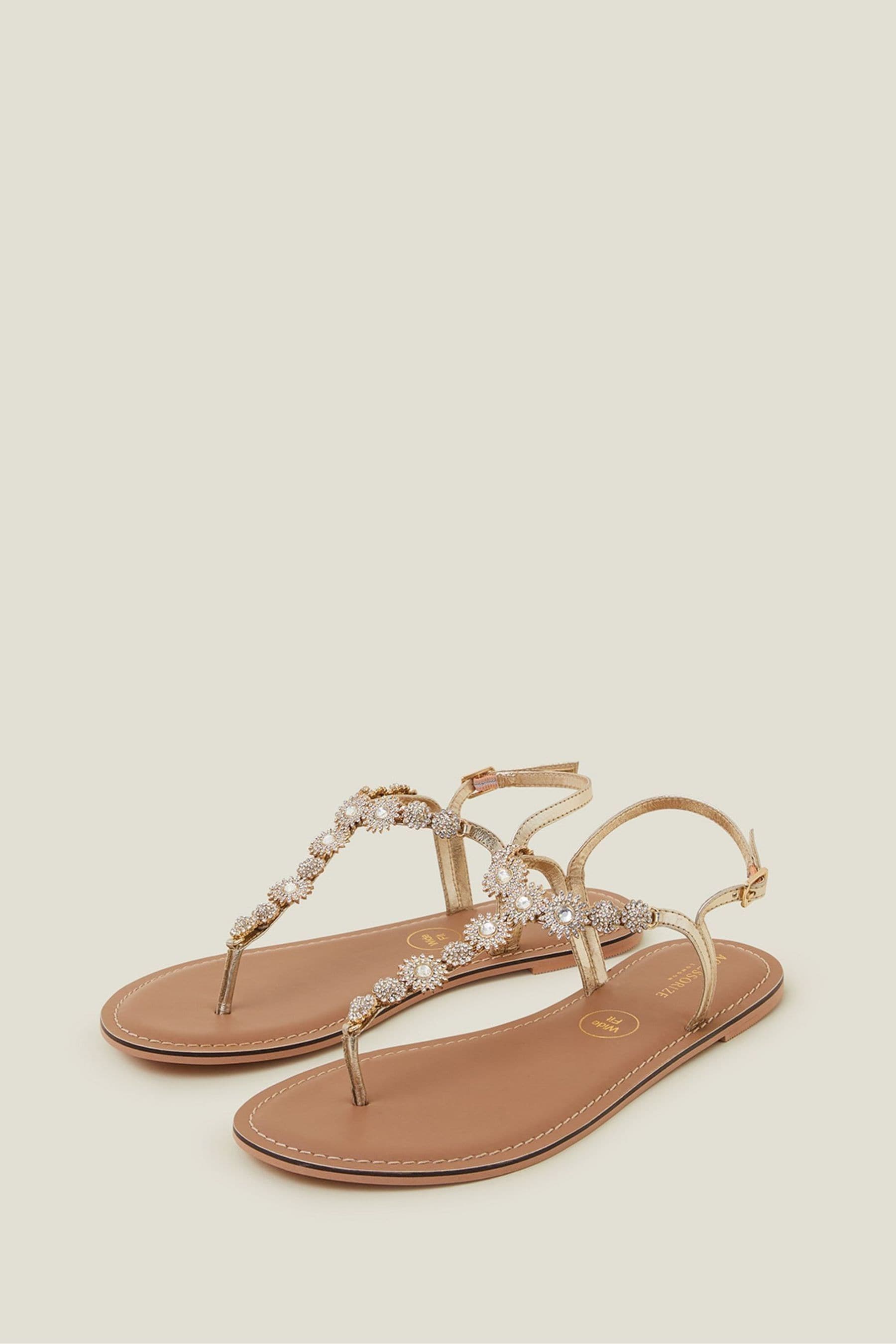Wide fit sparkly flip flops online