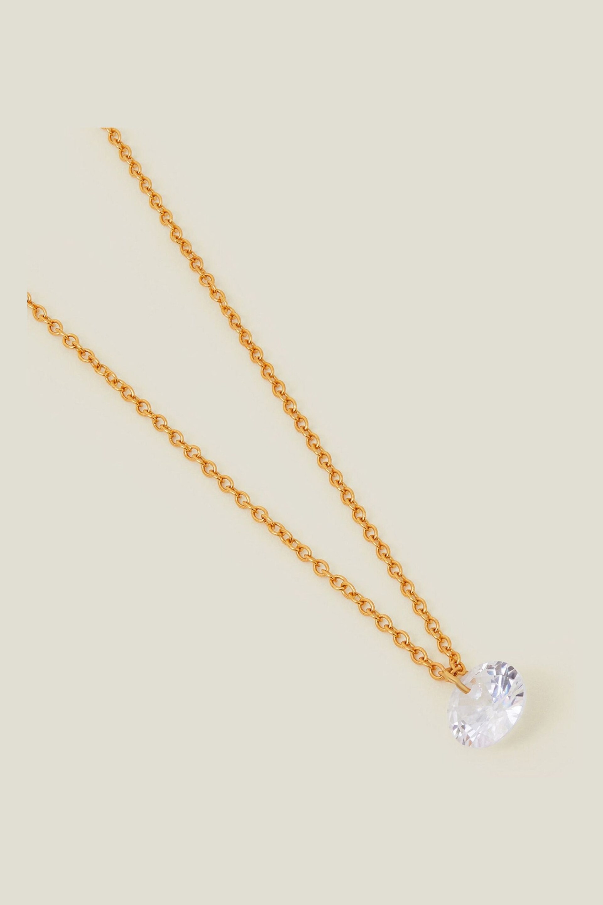 Accessorize Gold Plated 14ct Sparkle Pendant Necklace - Image 1 of 3