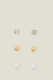 Accessorize Black Plain Crystal Stud Earrings 3 Pack - Image 2 of 3