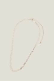 Accessorize Sterling Silver Plated Paper Clip Chain Necklace - Image 1 of 3