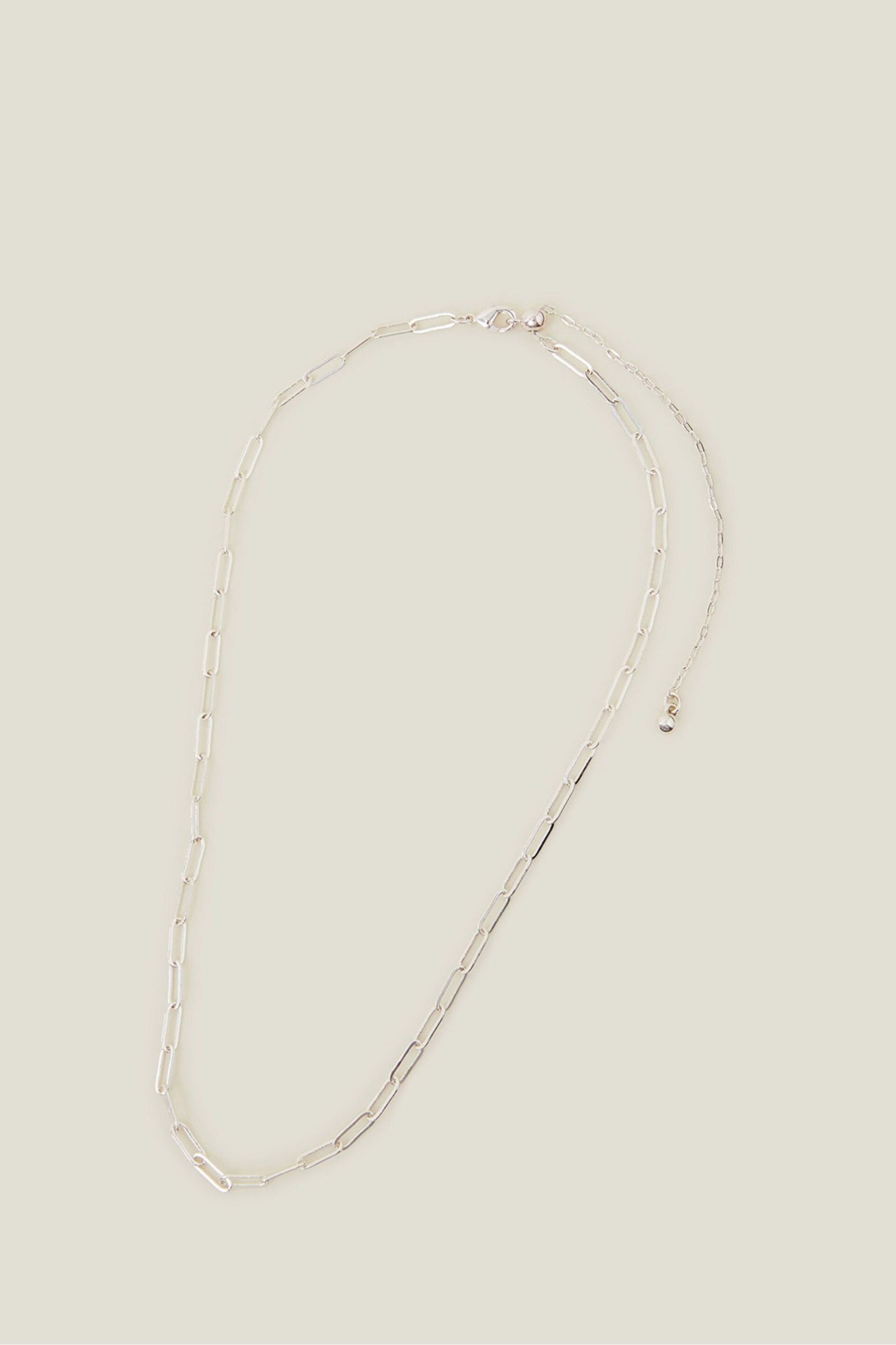 Accessorize Sterling Silver Plated Paper Clip Chain Necklace - Image 1 of 3