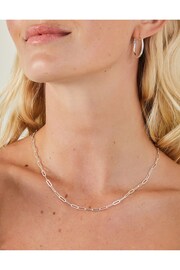 Accessorize Sterling Silver Plated Paper Clip Chain Necklace - Image 3 of 3
