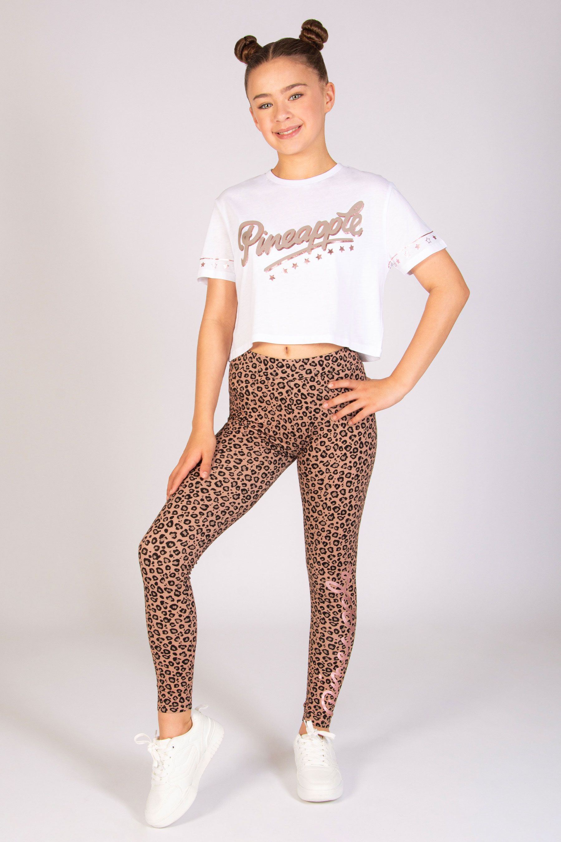 Buy Pineapple Animal Print Girls Leopard Leggings from Next Luxembourg