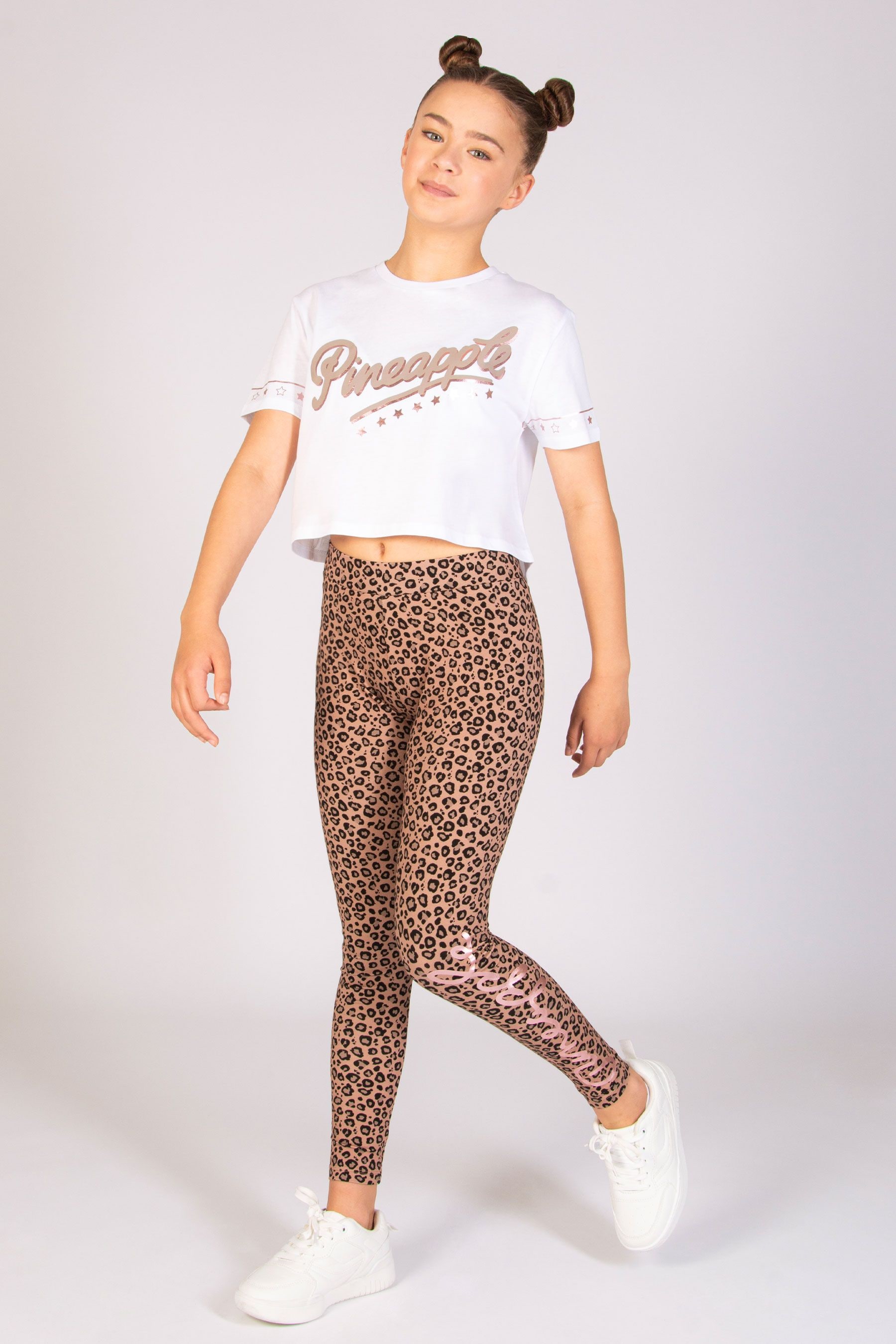 Girls leopard print leggings clearance