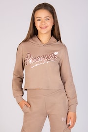 Pineapple Brown Logo Girls Crop Hoodie - Image 1 of 5