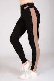 Pineapple Black Womens Panel Leggings - Image 1 of 6