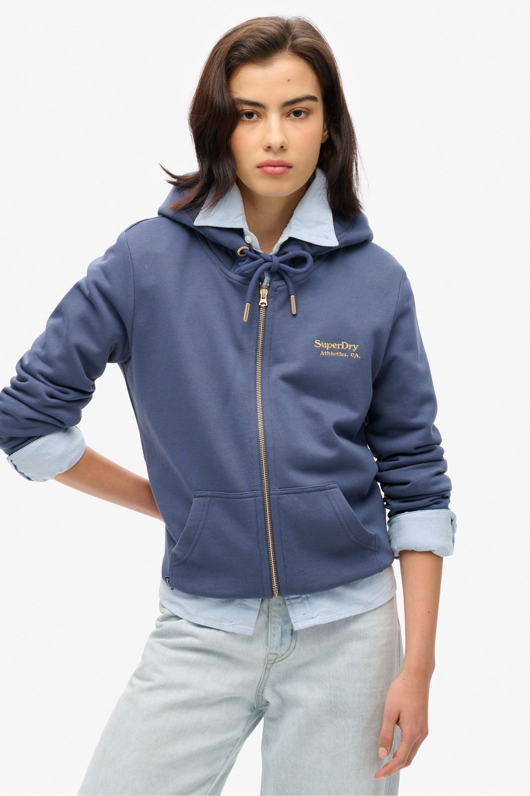 Buy Superdry Mariner Navy Essential Logo Zip Hoodie from Next Luxembourg