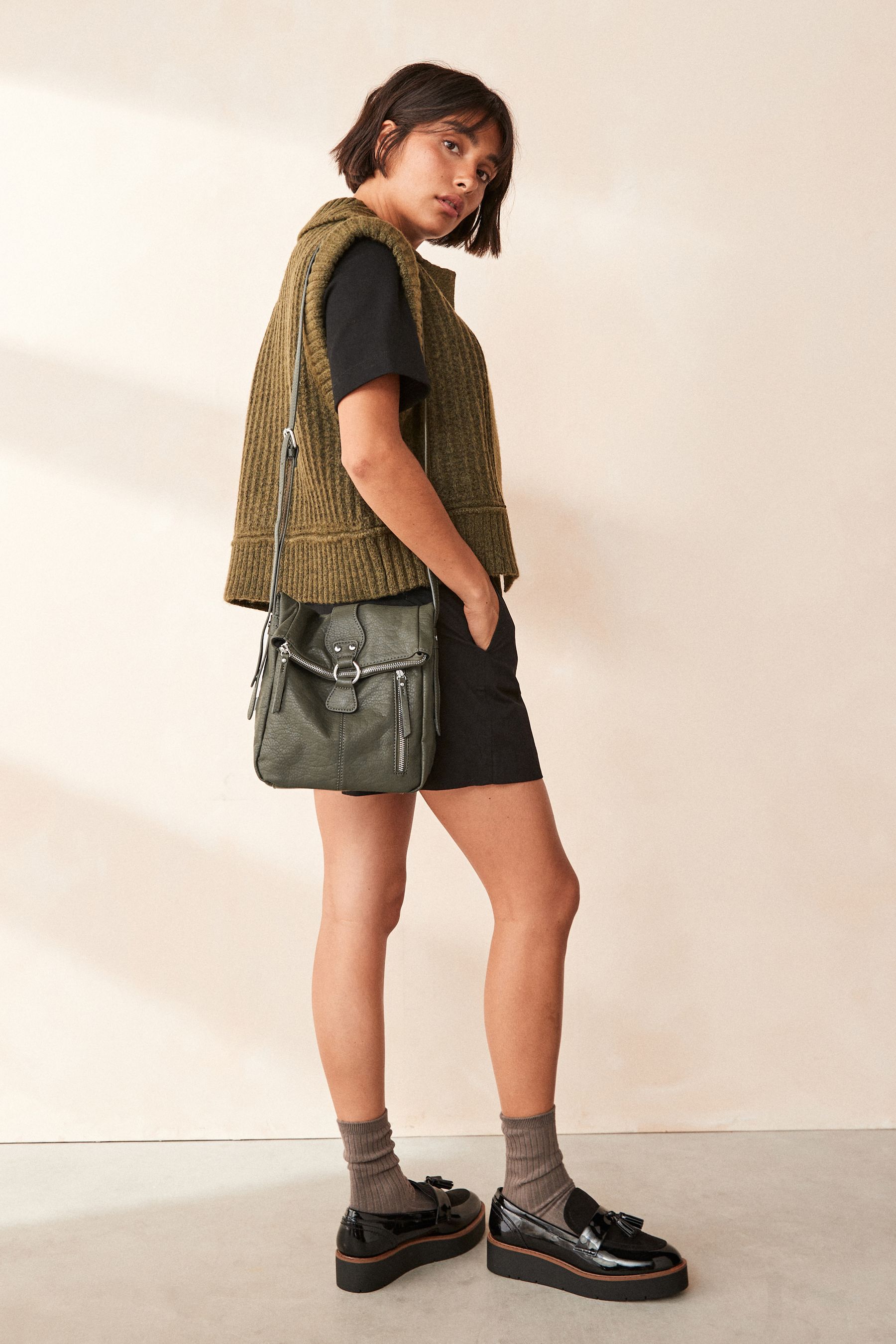 Khaki side bag store