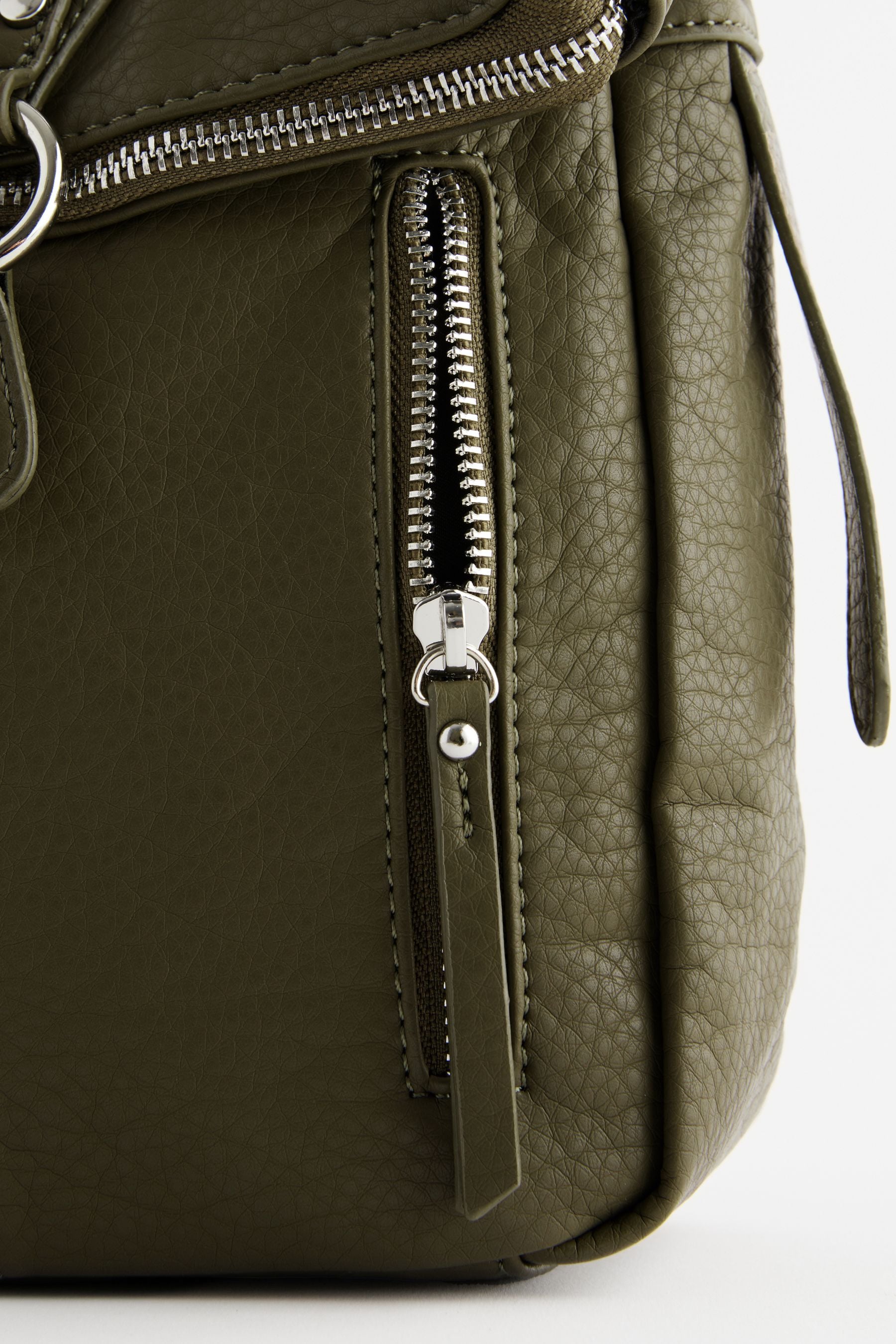 Khaki Green Utility Style Messenger Bag