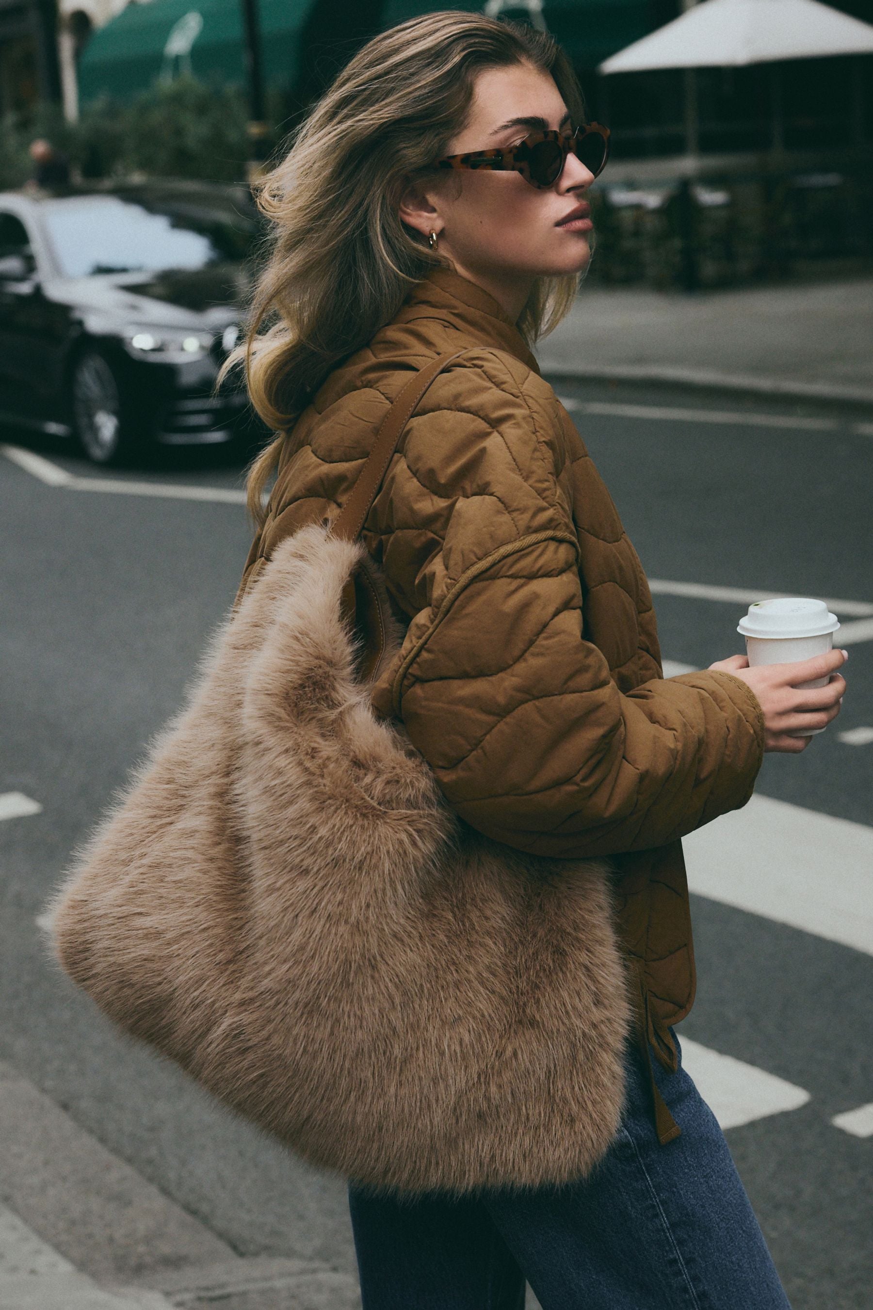 Leopard print teddy faux fur shoulder bag on sale