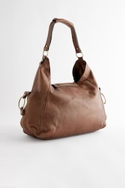 Tan Brown Leather Whipstitch Shoulder Bag - Image 8 of 11