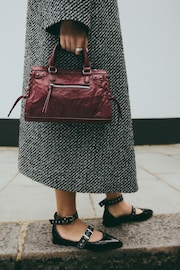 Red Biker Washed Mini Handheld Bag - Image 1 of 10